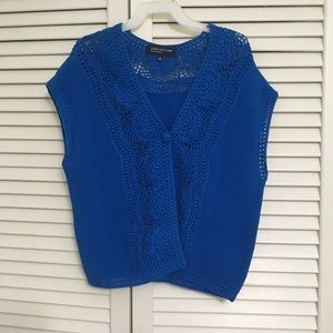 Jones New York Blue Knit Vest Size L